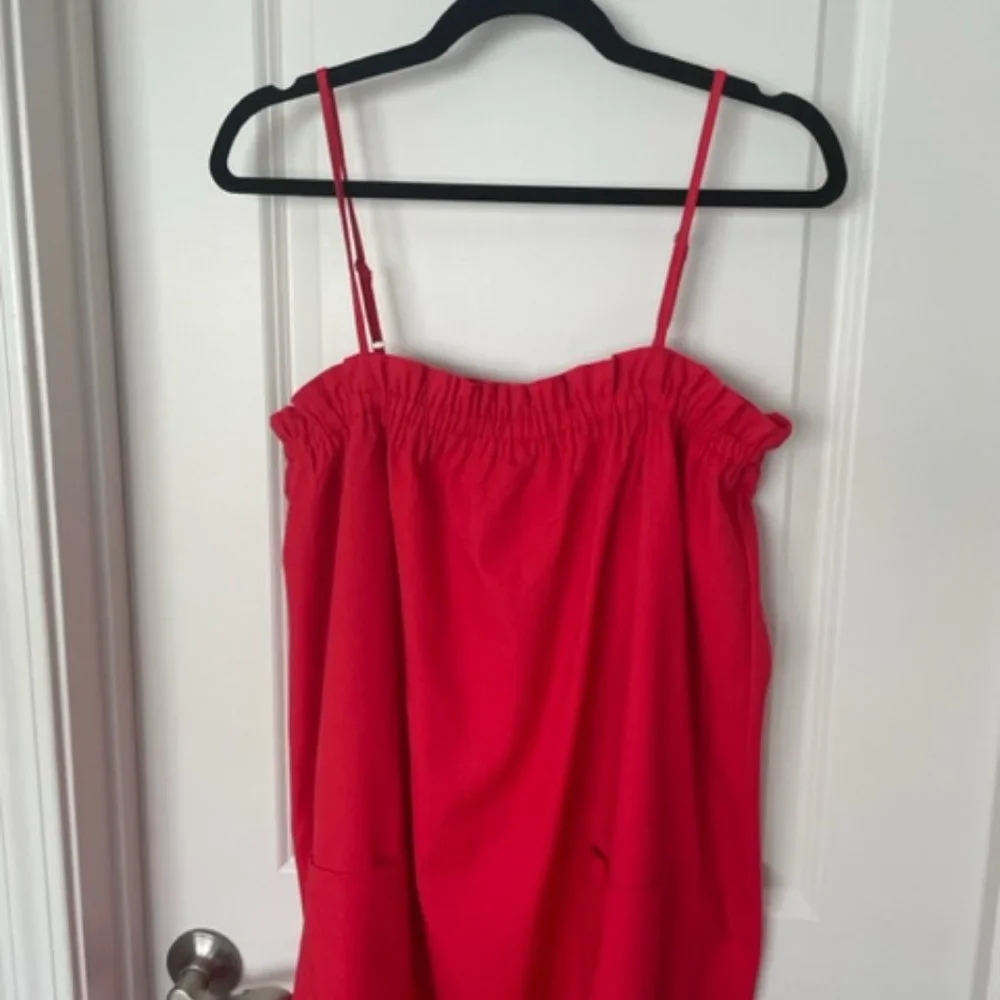 The Good Jane Red Loose Fitting Midi Dress Adjustable Straps Medium - Picture 3 of 7